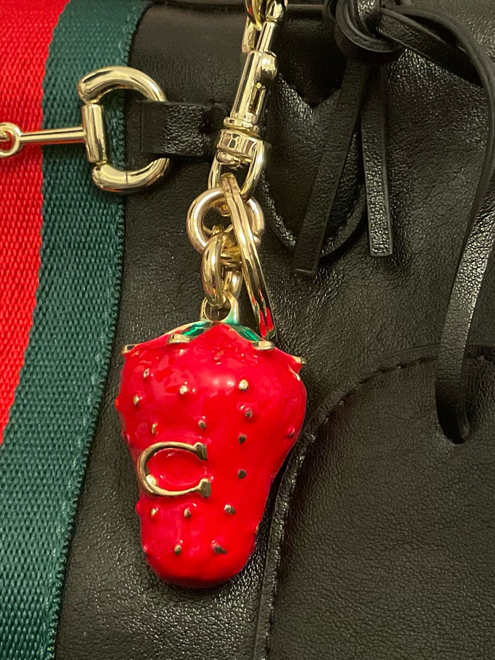Bag Charm , Keychain - Strawberry
